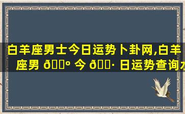 白羊座男士今日运势卜卦网,白羊座男 🐺 今 🕷 日运势查询水墨先生